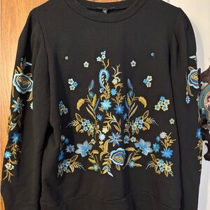 Anthropologie embroidered sweater NWOT